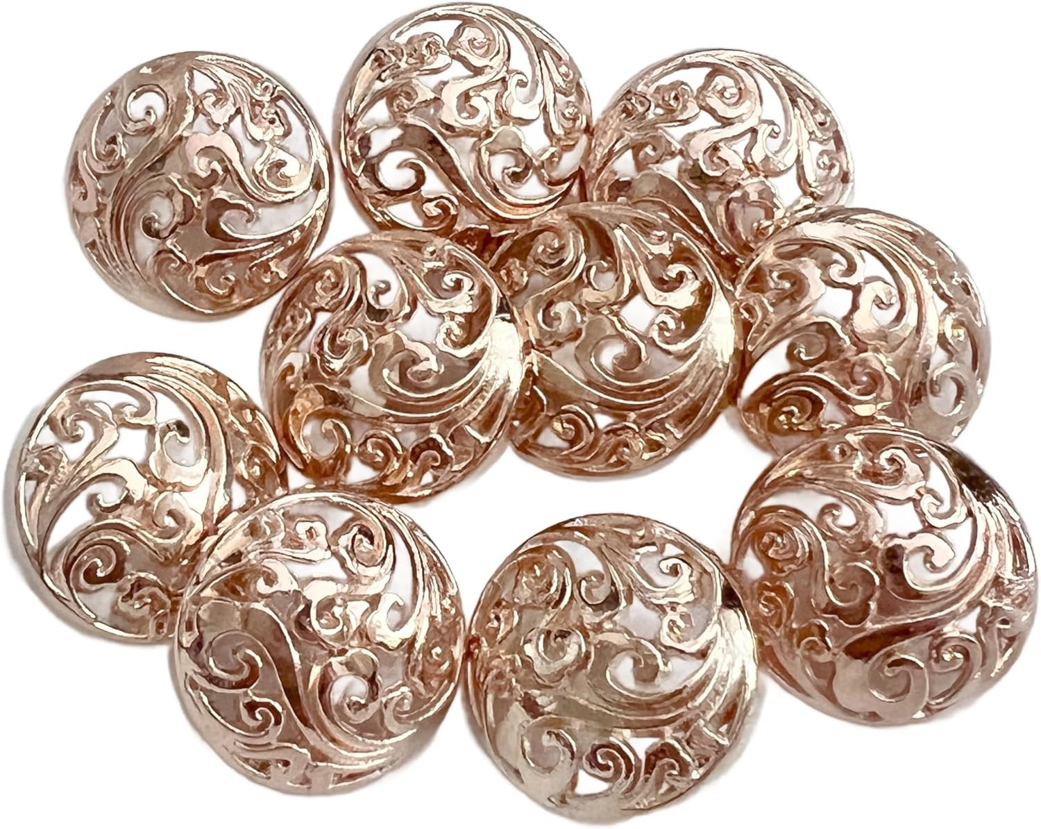 10PC Gold Vines Metal Buttons Sew on Shank Buttons 25mm