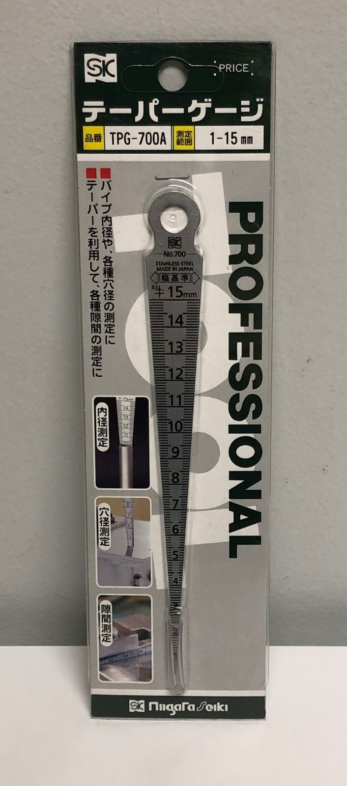SK TPG-700A Hole Width Measurements Taper Gauge Welding Inspection Gauge 1~15mm