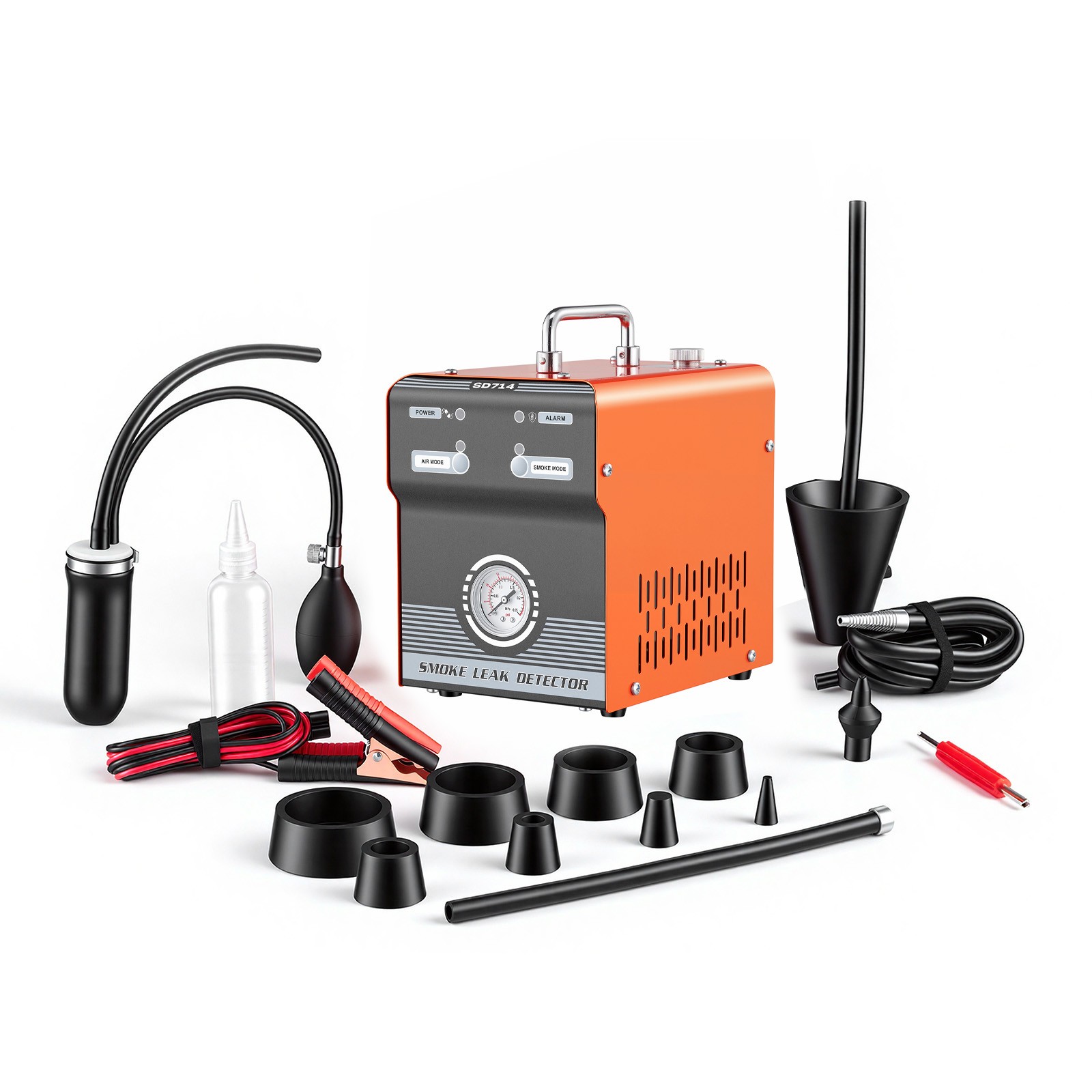 Uimoso Automotive Smoke Leak Detector EVAP Vacuum Tester with Air Pump and Gauge