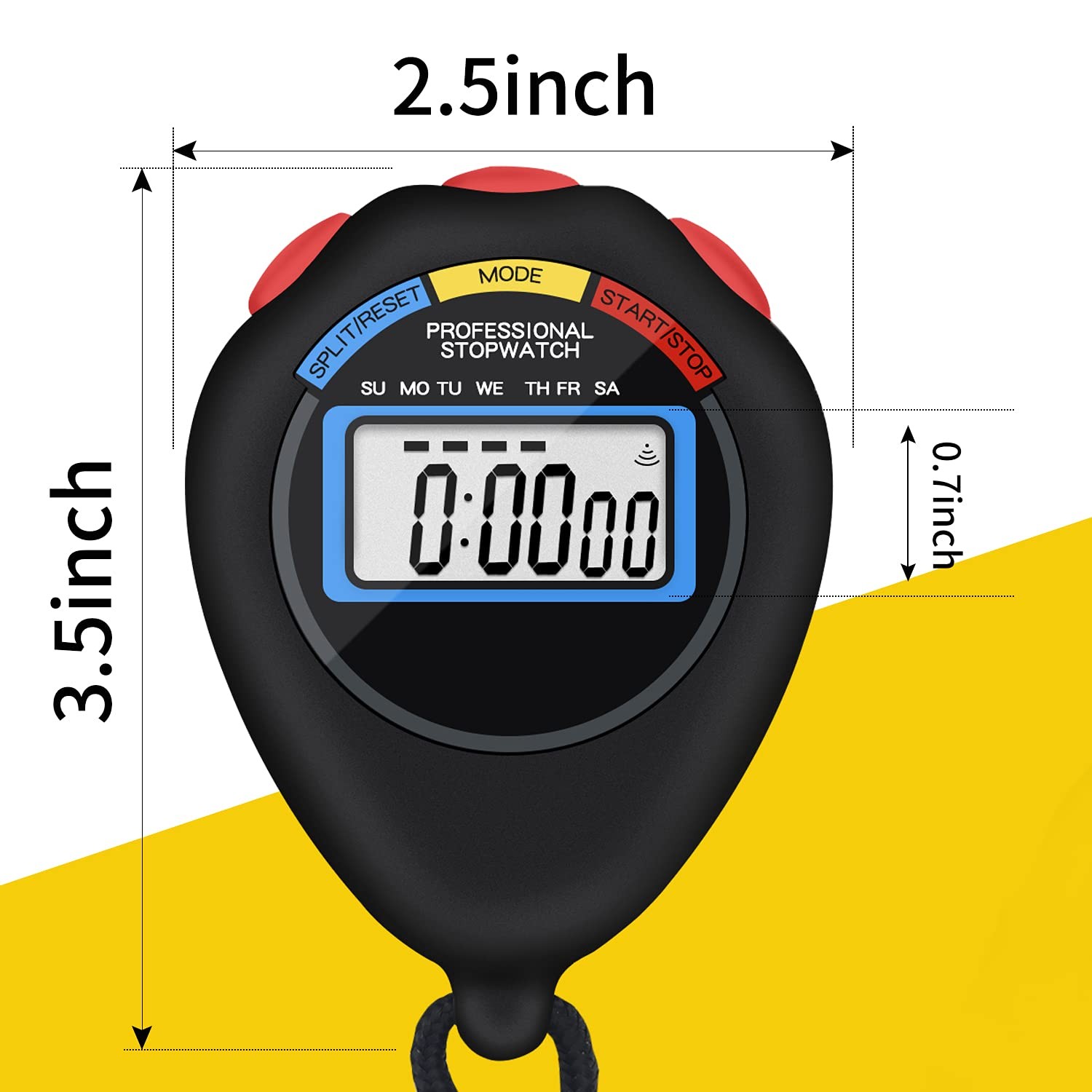 12 Pack Multi-Function Electronic Digital Sport Stopwatch Timer, Large Displa...