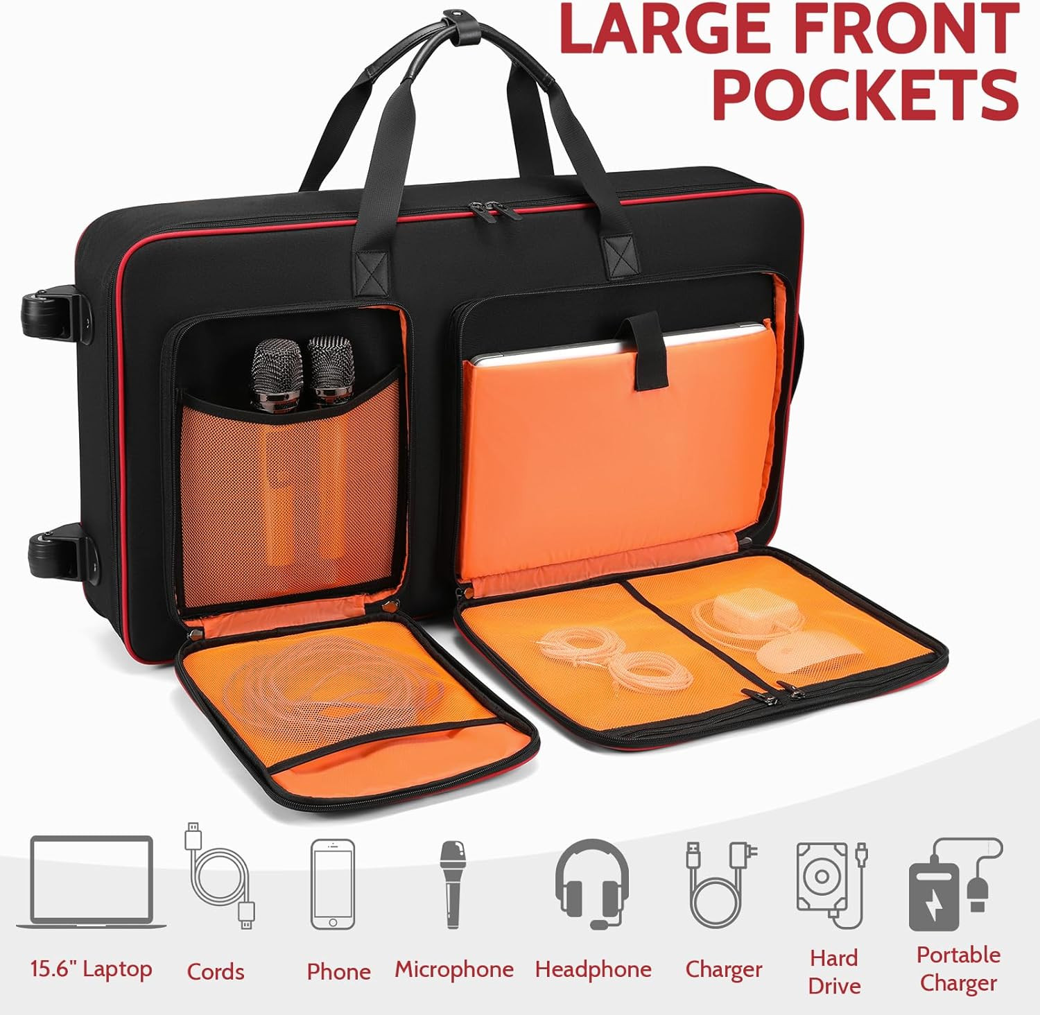 DJ Controller Case with Wheels Compatible with DDJ FLX10 /1000 /FLX6 /REV7 /REV5