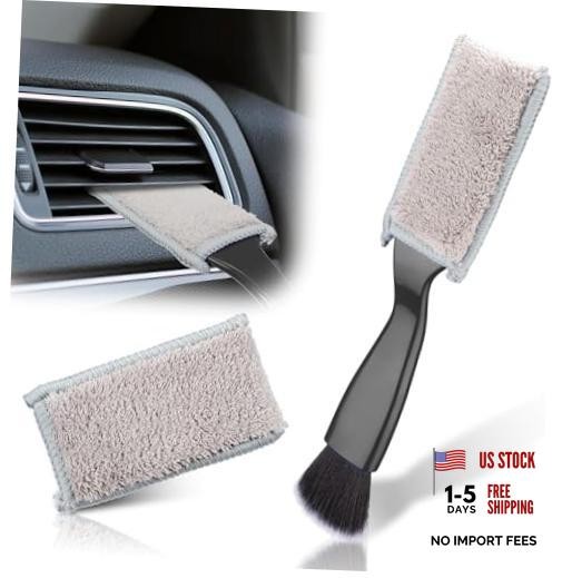 Double Head Brush for Car Clean, 2 in 1 Car Detailing Brush, Car Black