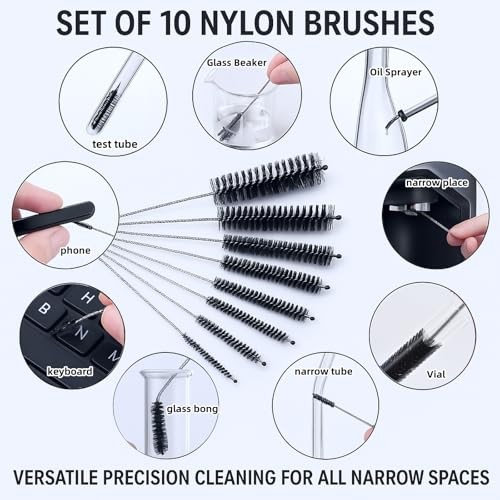 12 Pcs Tube and Bottle Cleaning Brush Set – 35" Flexible Hose Brush, 17" Extra