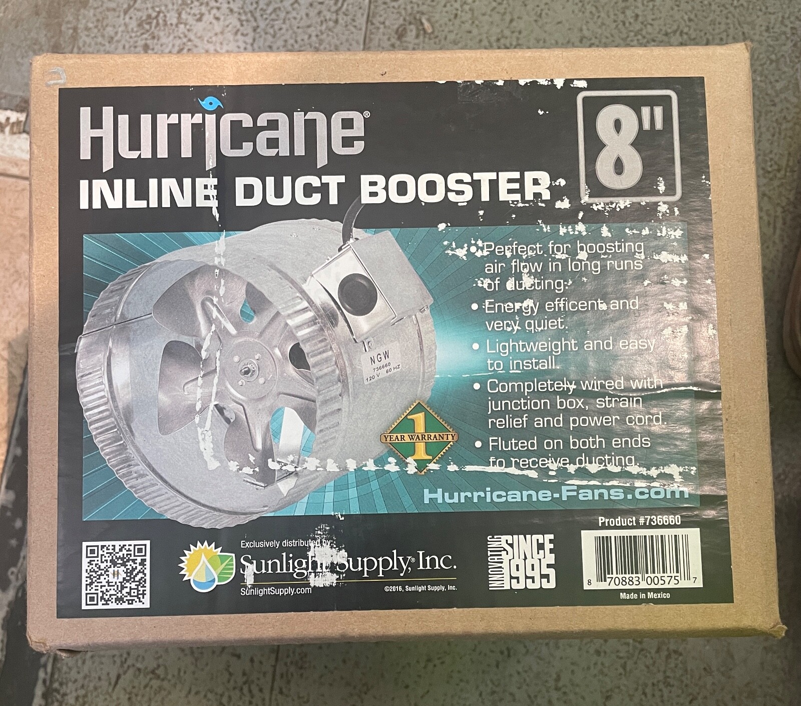 Hurricane Inline Duct Booster 8" *NEW*