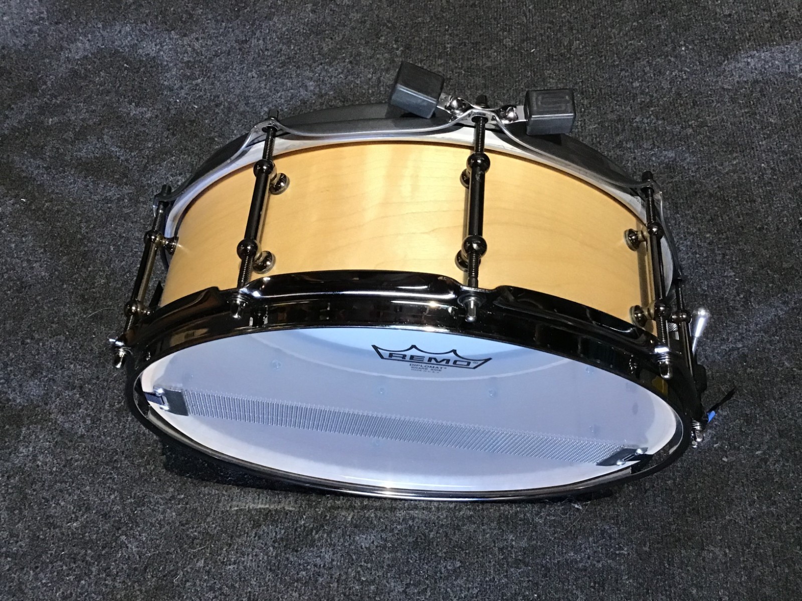 Custom Maple  Single Ply Snare Drum  5"X14" Clear Satin Finish