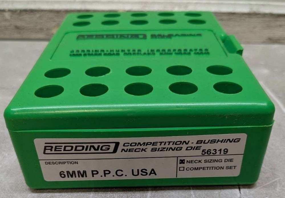 Redding 56319 Competition Bushing Neck Sizing Die Set - 6mm P.P.C. USA - NEW