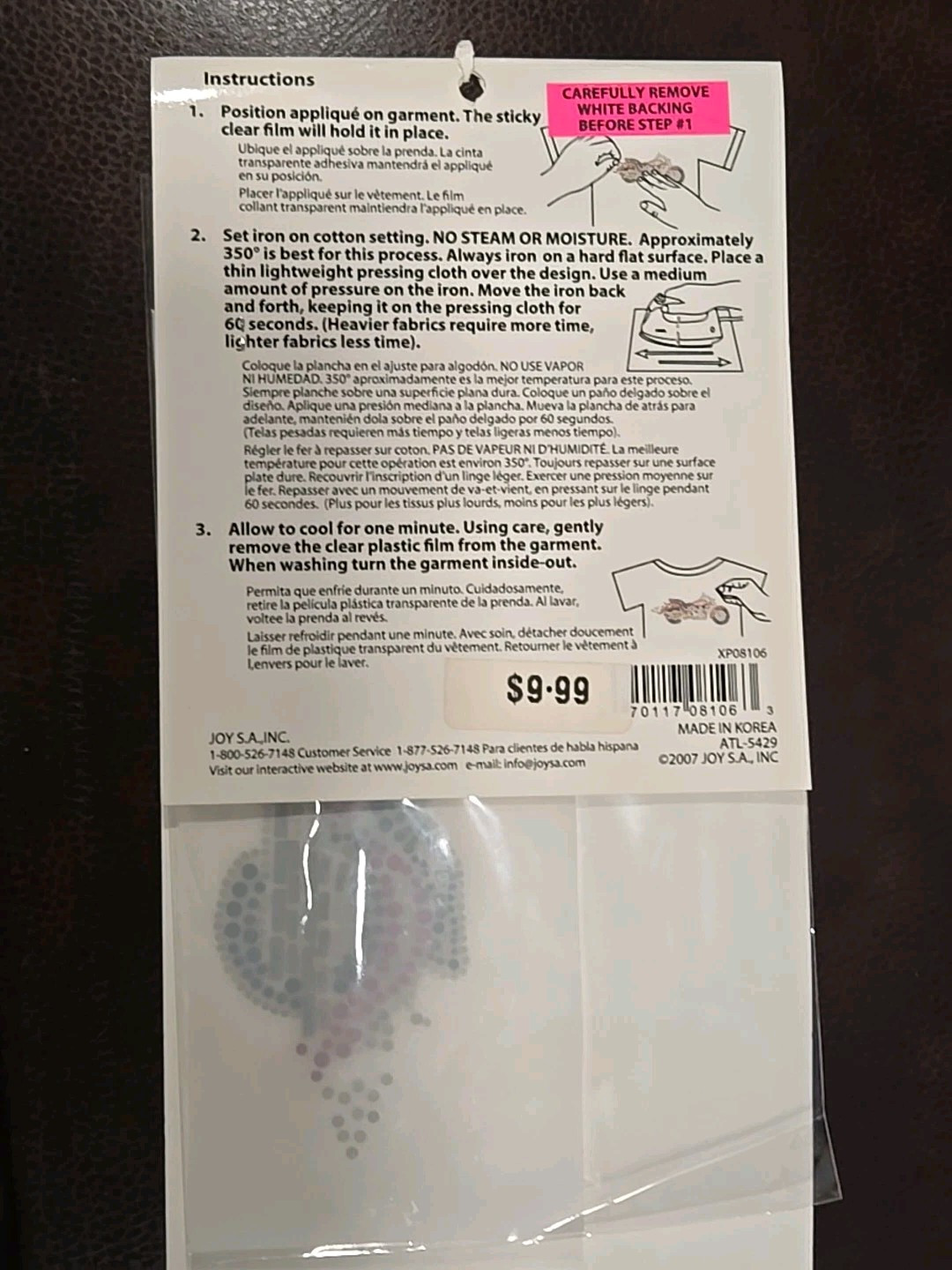 The Edge Motorcycle Rhinestone Iron-on Decal Design - ONS