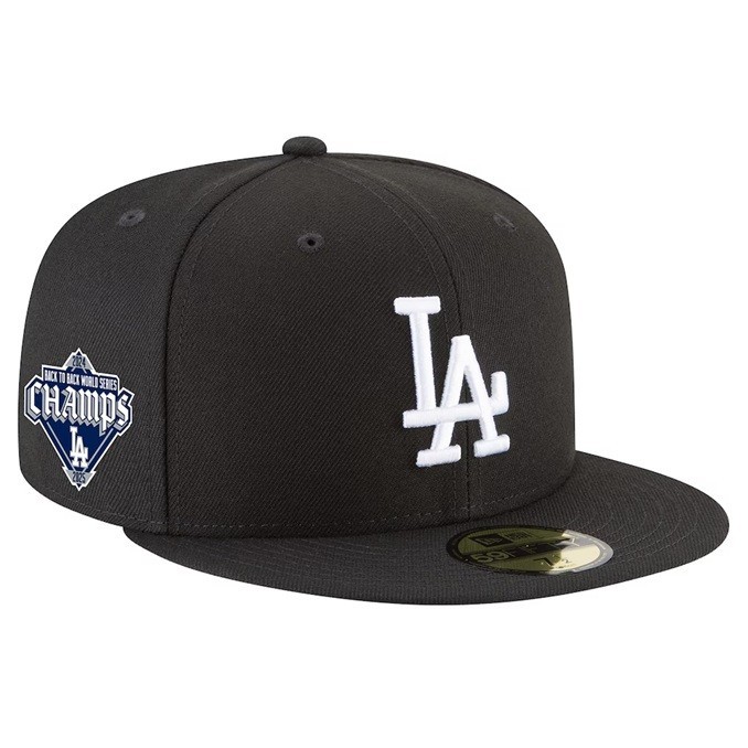 New Era 59Fifty Los Angeles Dodgers Back to Back Champs Gray UV - NWT - 7 5/8