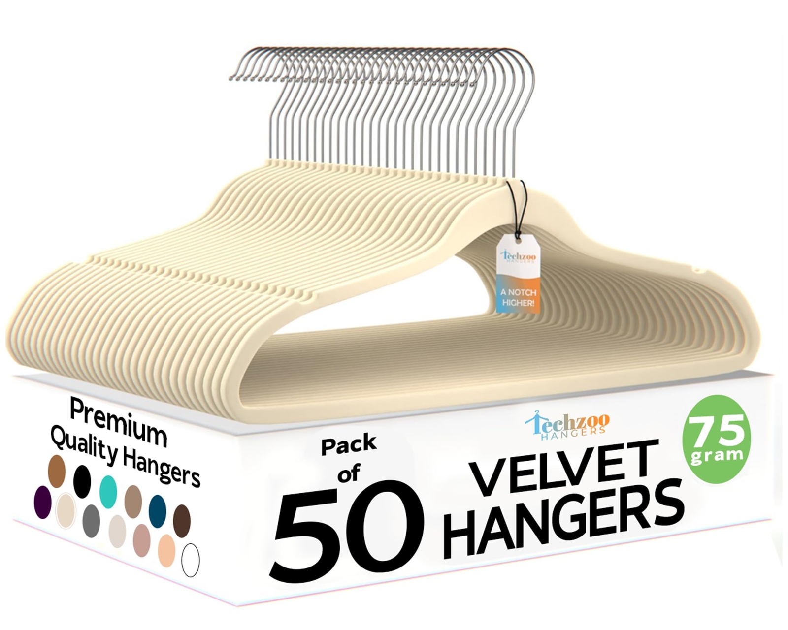 50 Pack New Premium Quality Velvet Hangers Ultra Thin Non Slip Adult Felt Spa...