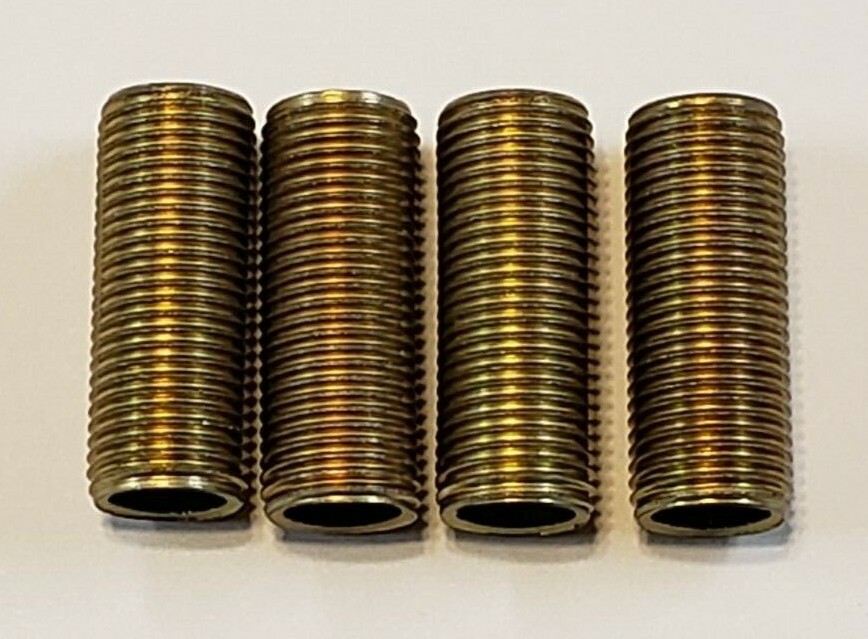 SET OF 4 STEEL 1" LAMP PIPE NIPPLES ZINC PLATED LAMP PART NEW 57075J