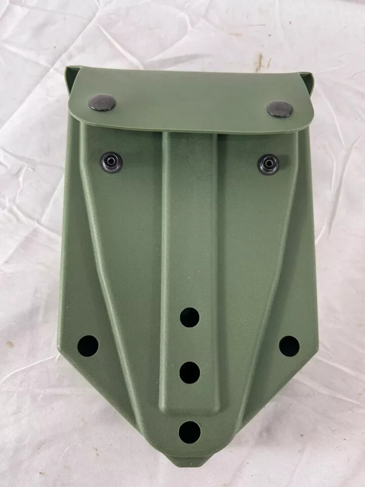 US MILITARY ENTRENCHING E-TOOL FOLDING SHOVEL OD CARRIER POUCH COVER w CLIPS