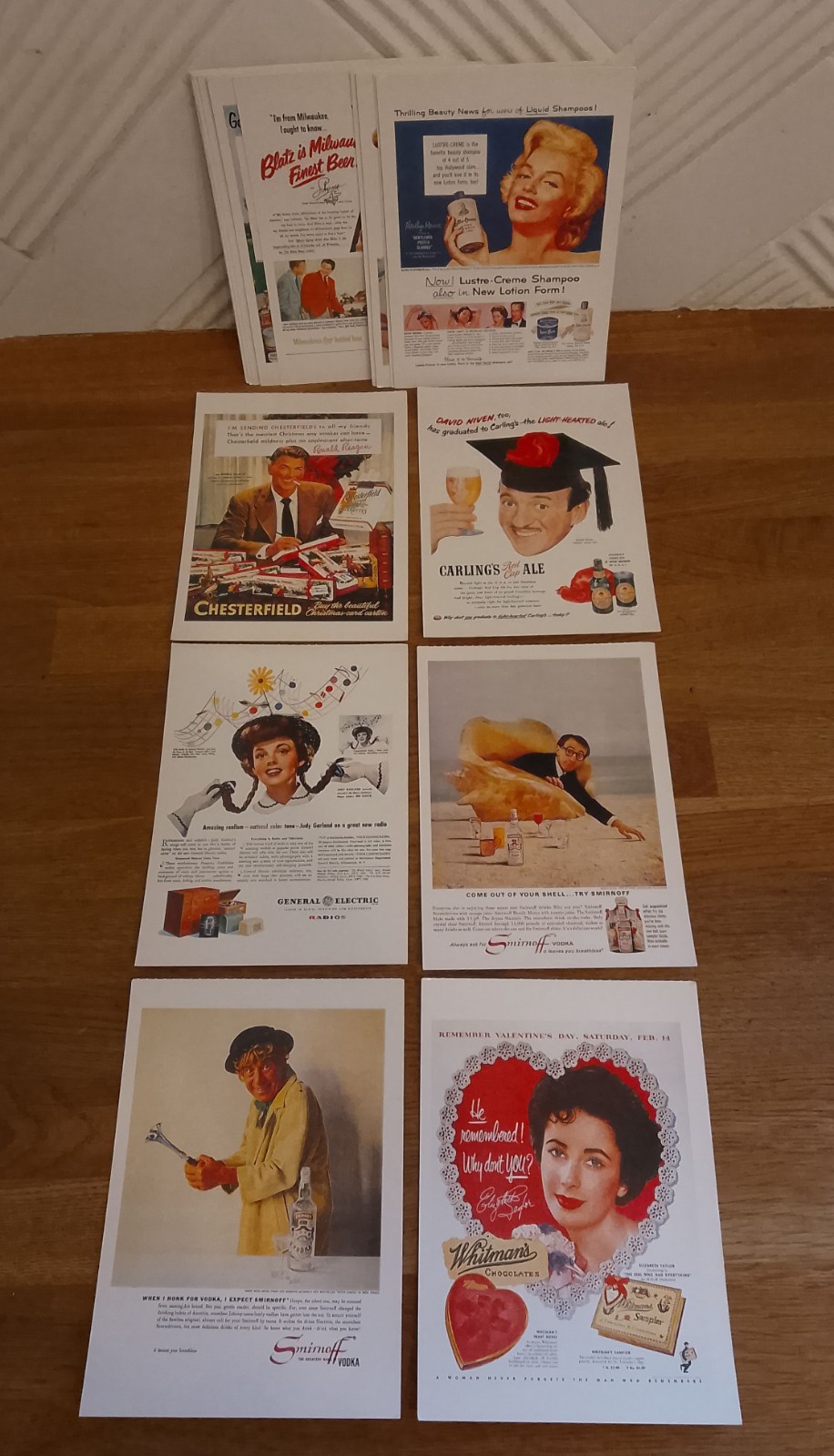 POSTCARDS - Bundle X20 Retro Celebrity Famous People Adverts Postcards Unused