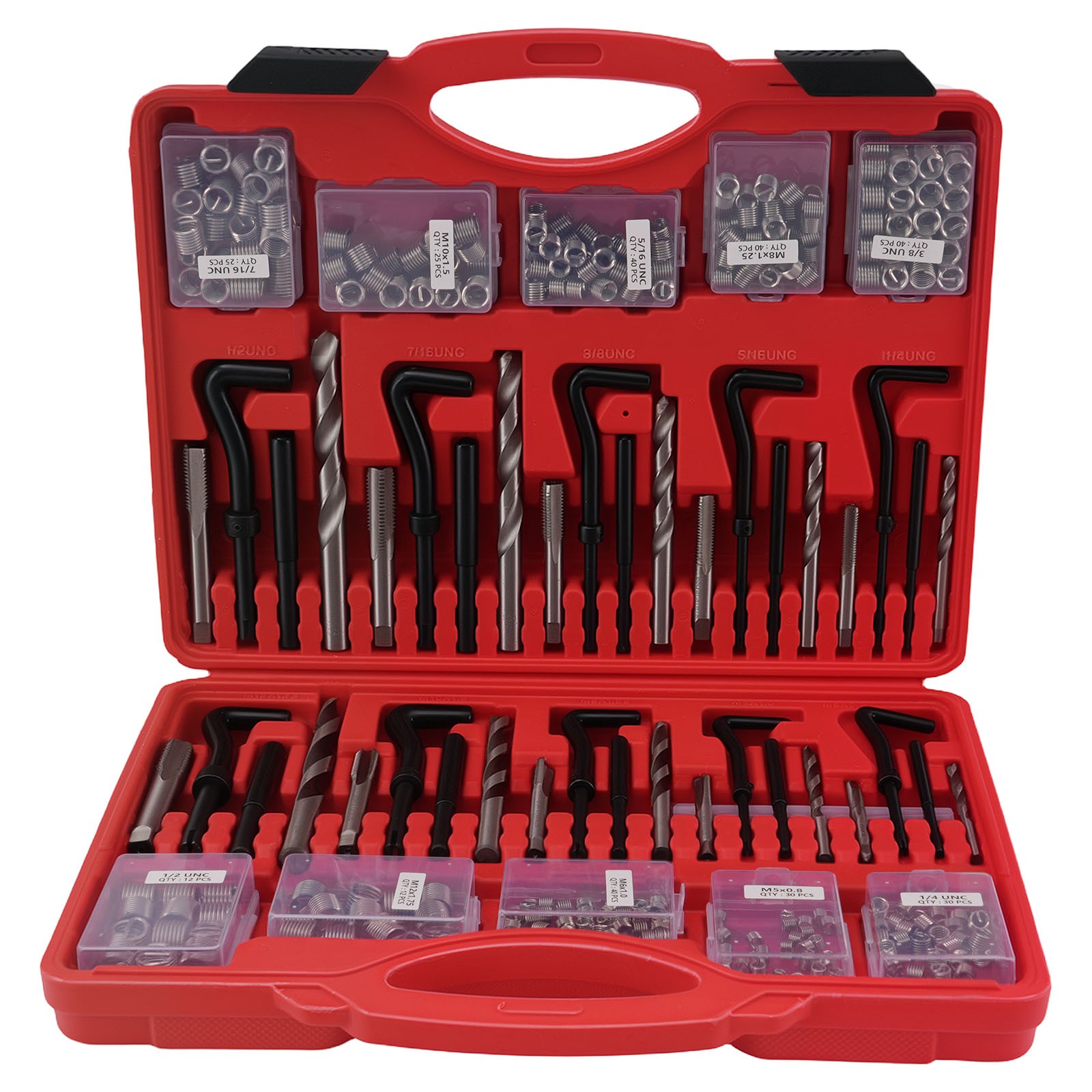 338Pcs Automotive Thread Insert Repair Kit SAE Metric for Engine Tool Kit