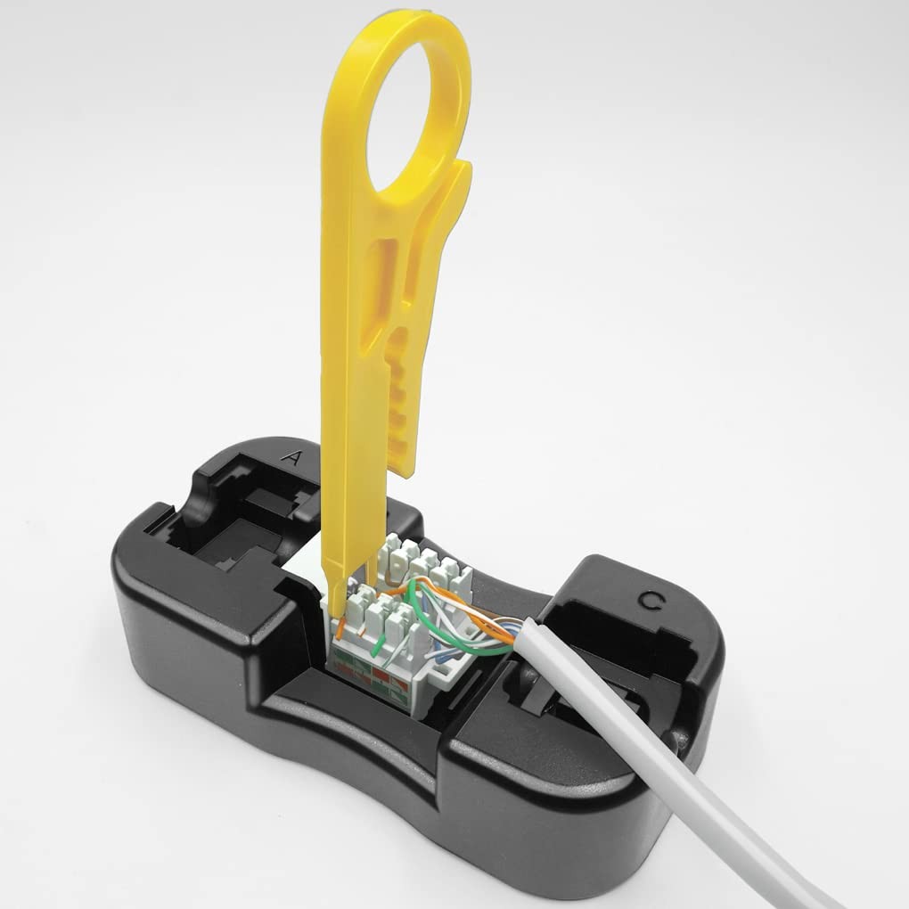 Keystone Jack Punch Down Stand and Small Plastic Punchdown Tool with Stripper