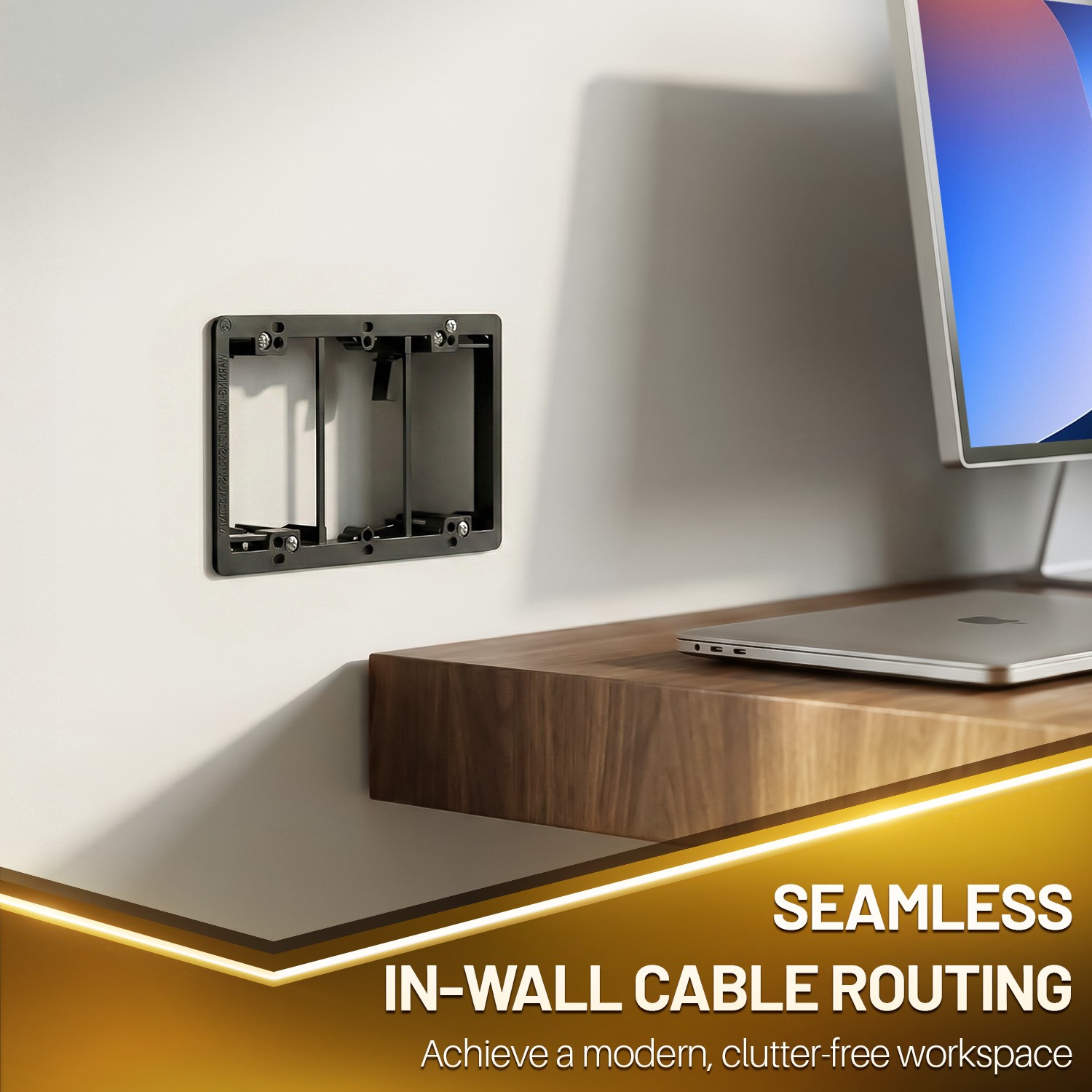 Low Voltage Mounting Bracket, Horizontal/Vertical, Black, 3-Gang
