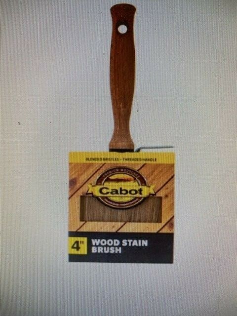 Cabot 4" Block Wood Stain Brush Blended Bristles Threaded Handle NEW