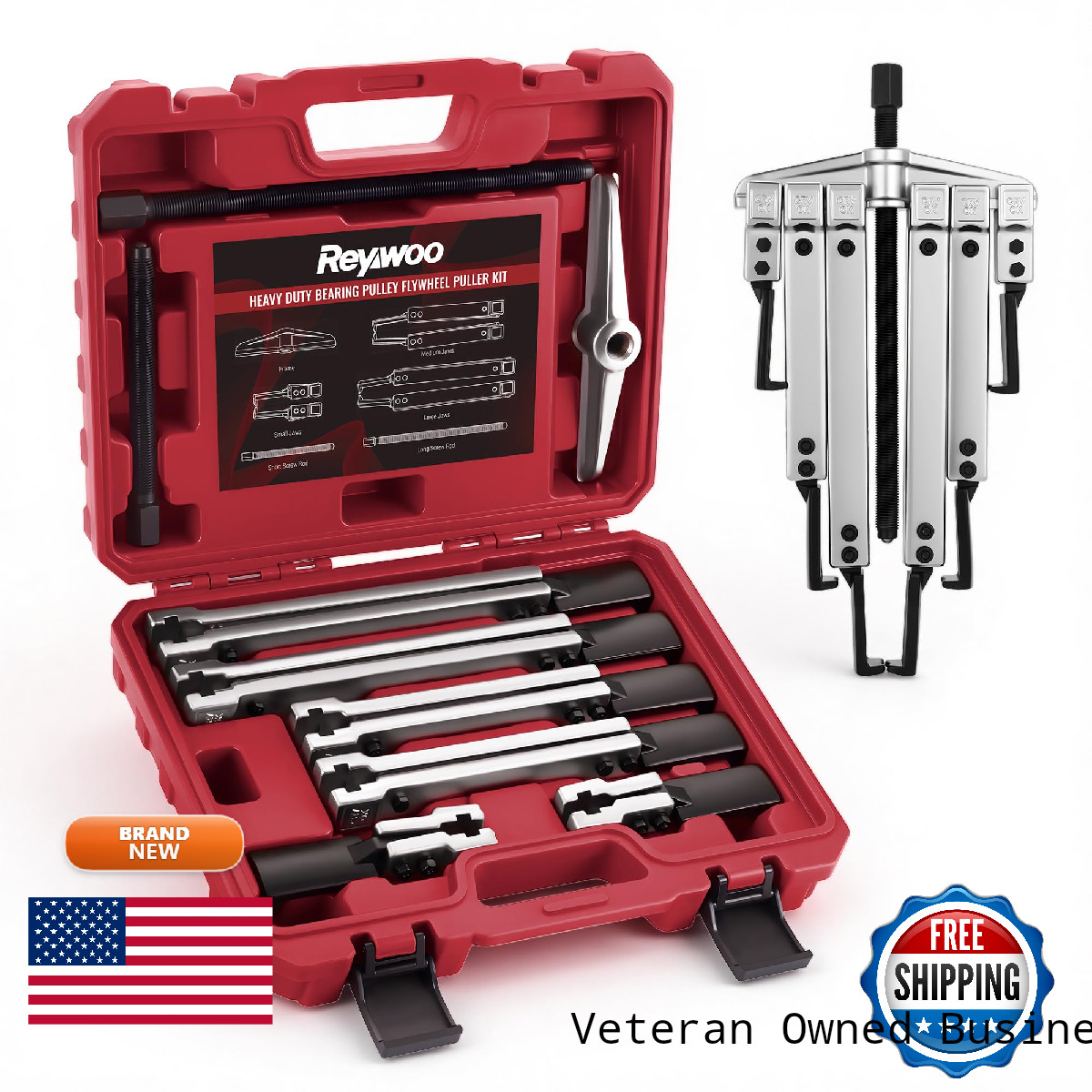 Reywoo Gear Puller Set Adjustable 2 Jaw Bearing Puller Pulley Puller Flywheel