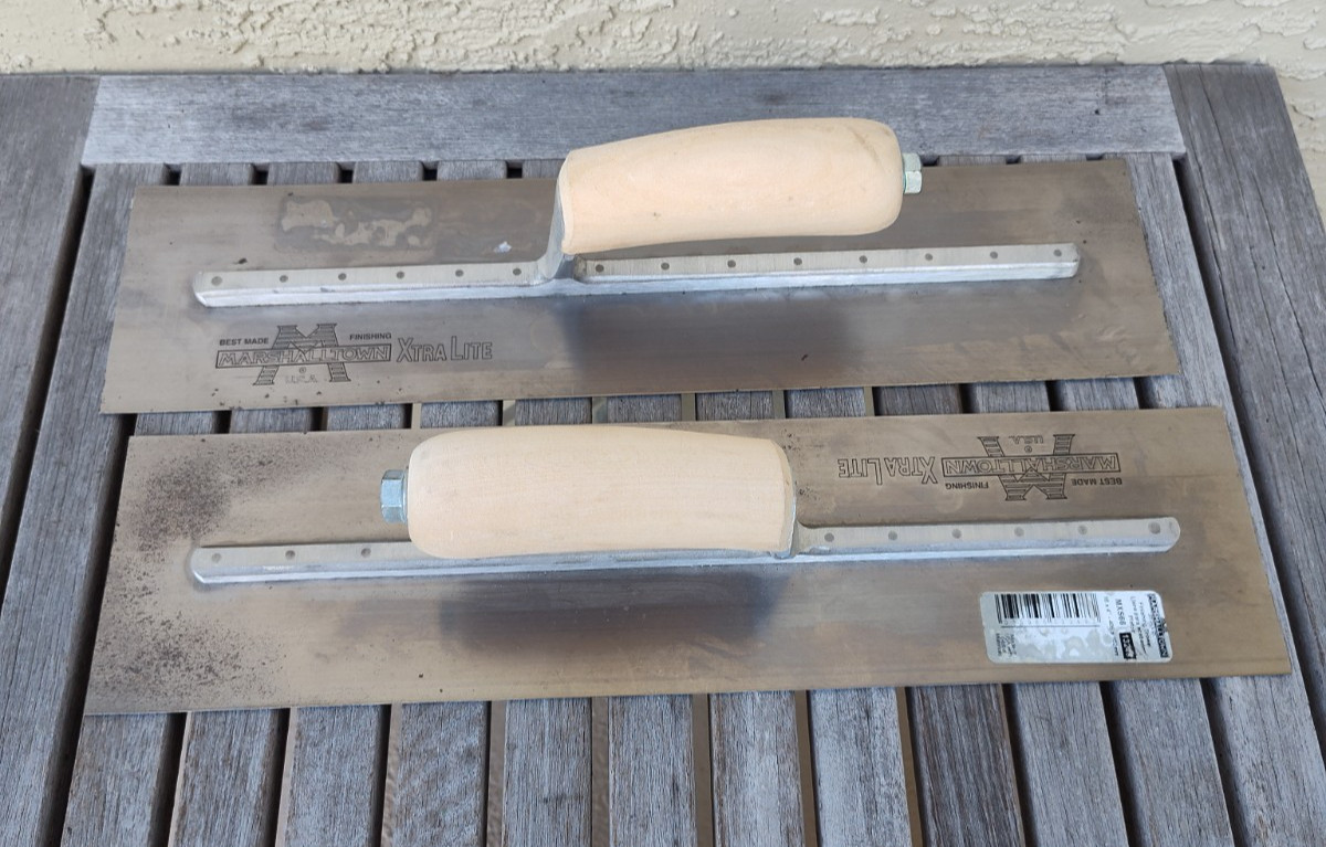 Two Marshalltown - MXS66 Cement Trowels Wooden Handle 16 x 4in - MXS66 Free Ship