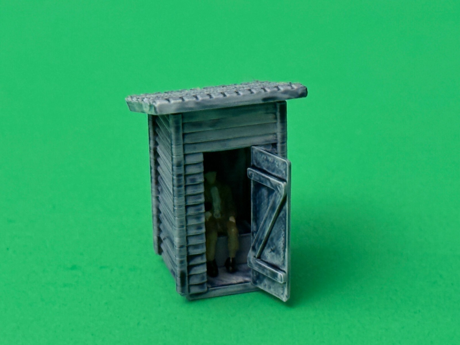 Out House Toilet N HO S or O Scale Train Diarama Scenery White