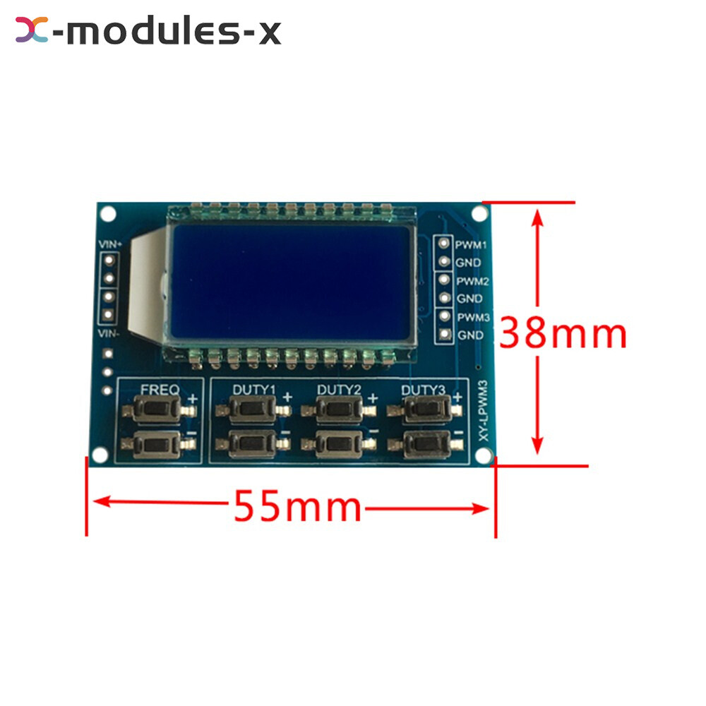 Signal Generator 3-Channel PWM Pulse Wave Frequency Duty Cycle Adjustable Module