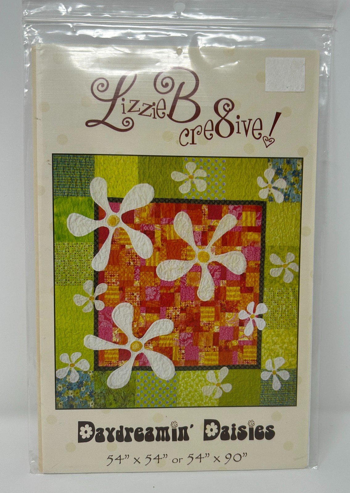 Lizzie B Cre8ive! Quilt Pattern Daydreamin' Daisies LB-257 54x54" 54x90" Uncut