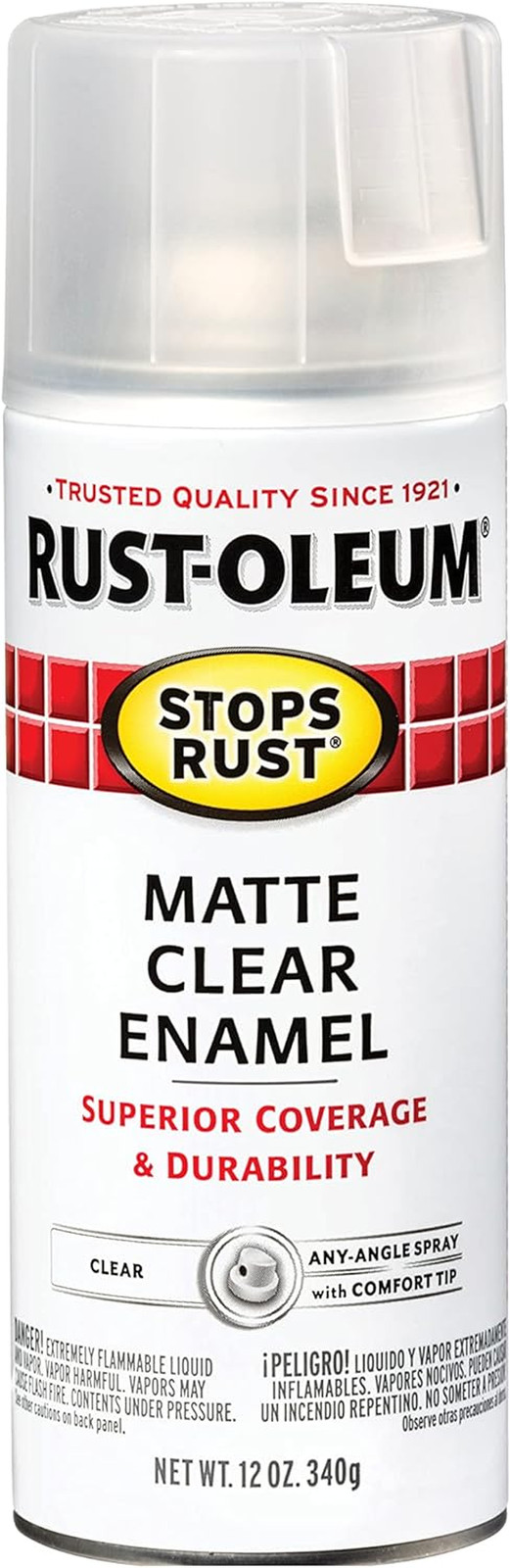 285093 Stops Rust Spray Paint, 12 Oz, Matte Clear