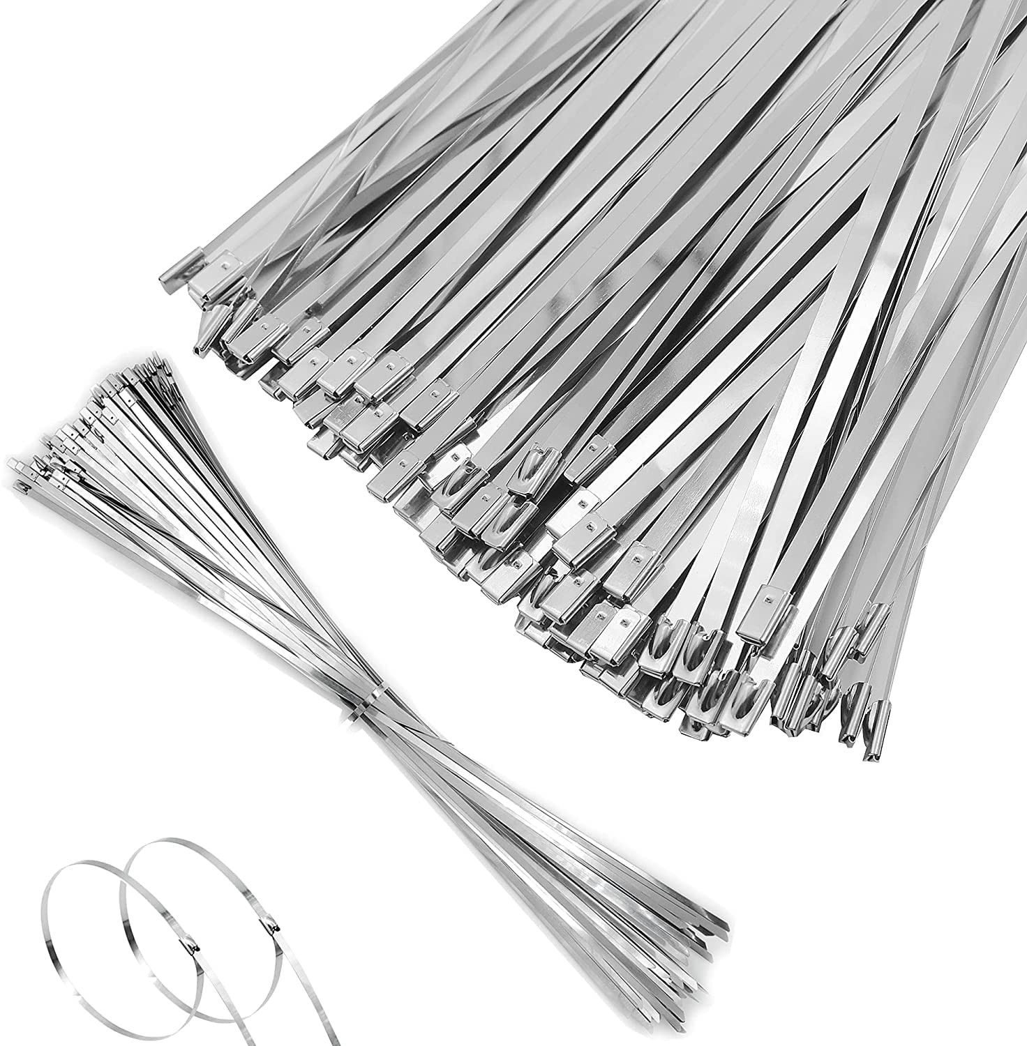 100 Pcs 20 Inch Metal Zip Tie Heavy Duty, Stainless Steel