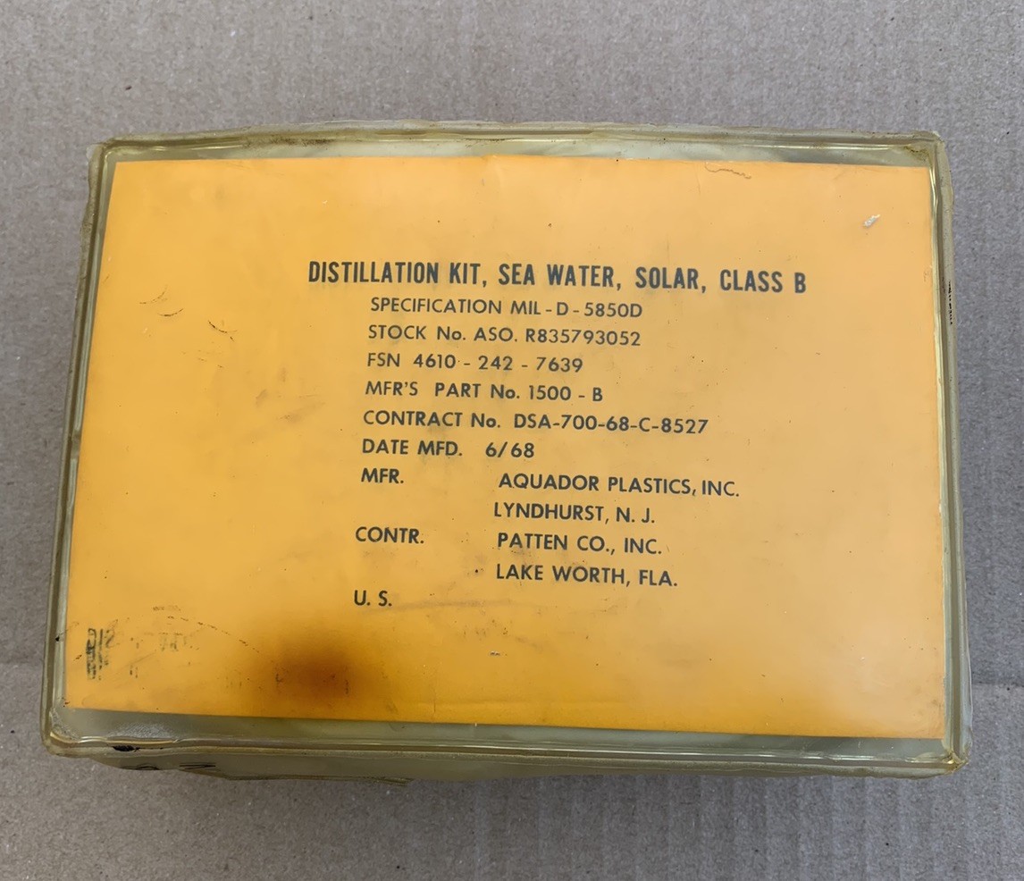 Vietnam Era US Pilot's Emergency Solar Water Distillation Survival Kit