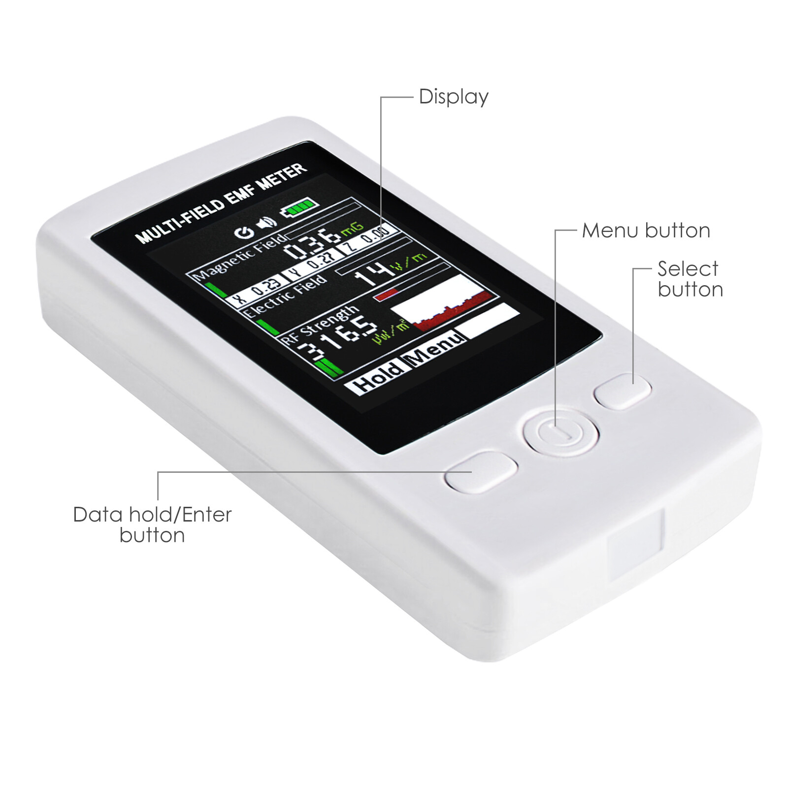Professional Multi-Field EMF Detector Meter Electromagnetic Radiation 3-in-1