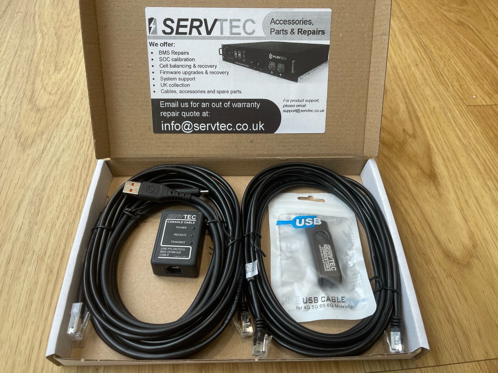 Pylontech Battery Diagnostic cable , US2000 US3000 US5000, Battery View SERVTEC