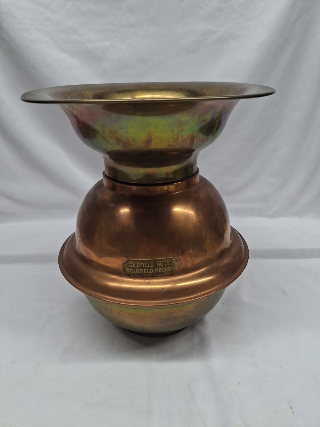 Vintage Brass & Copper Goldfield Hotel Goldfield Nevada Spittoon
