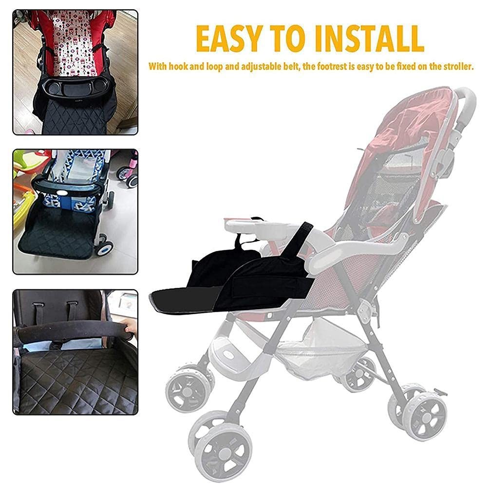 Stroller Footrest,Oxford Universal Stroller Footstool for Stroller(Black)