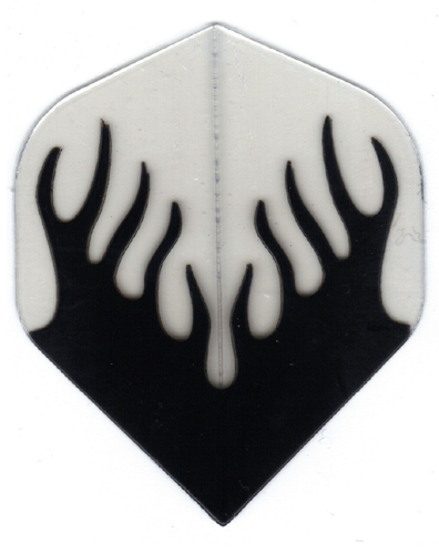 Amerithon  The Best Dart Flights 10 Black, Clear Flames Standard Sets Made in US