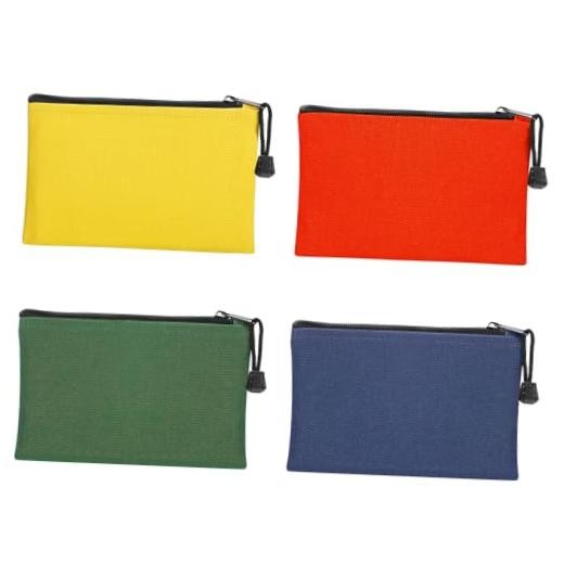 7"x4.7" Canvas Tool Bags Pouches - 4 Pack Heavy Duty Zipper Pouch Set