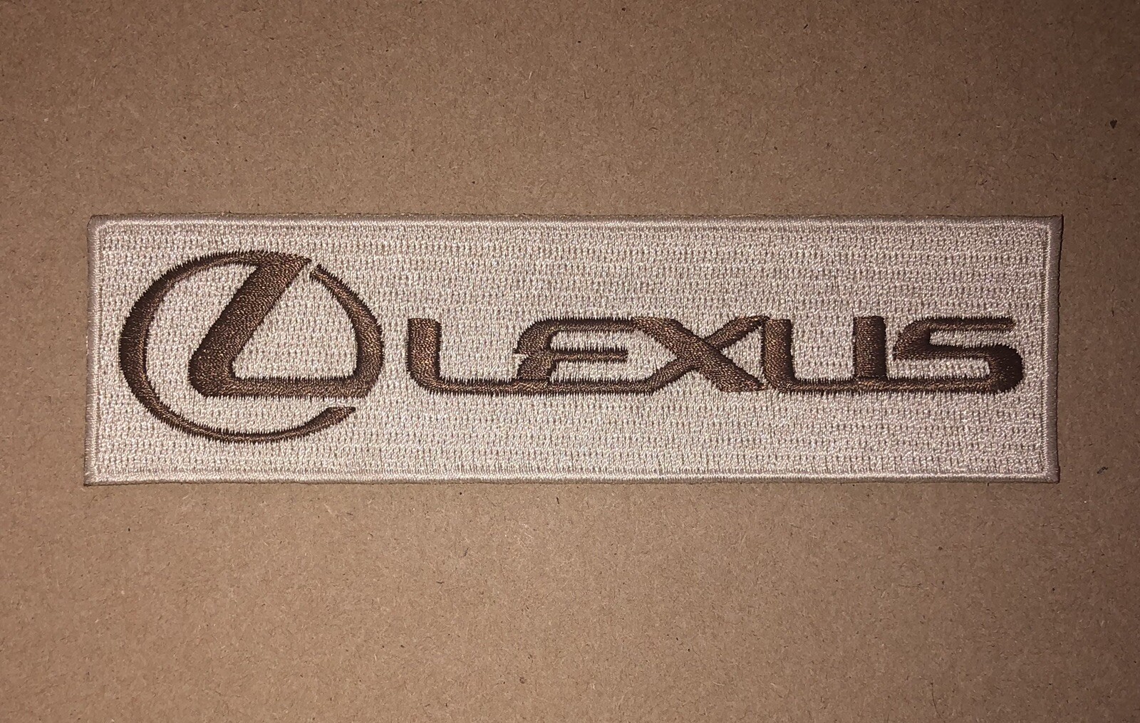 Lexus Embroidered Patch 1.75x6” Brown/Tan