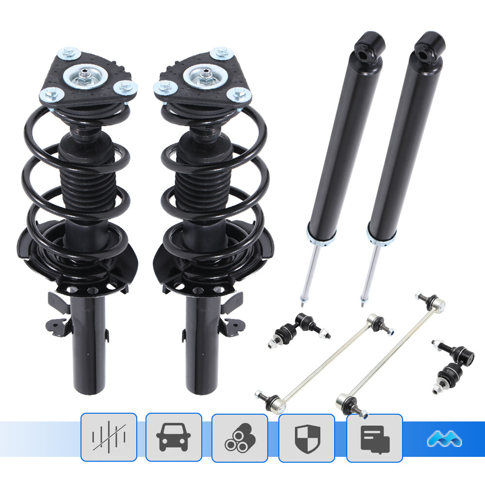 8pcs Front Struts w/Coil Spring Rear Shocks Sway Bars For Ford Focus 2013-2018