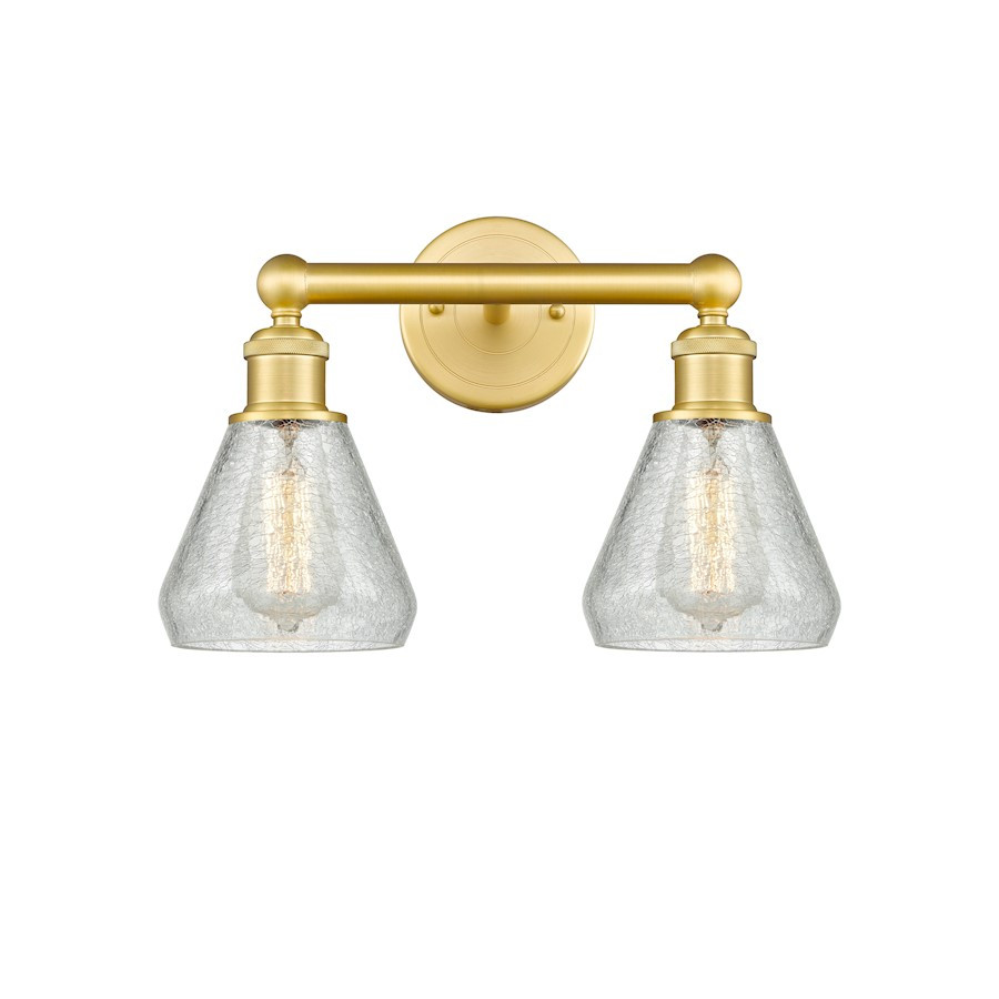 Innovations Conesus 2Lt 15" Bath Light, Gold/Clear Crackle - 616-2W-SG-G275