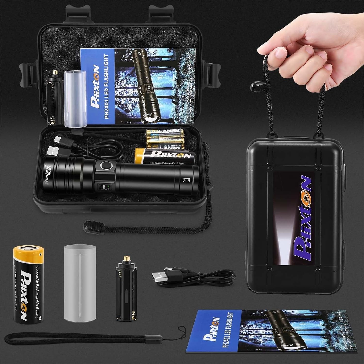 Ultra Bright Long-Range Flashlight - 3280 FT, Perfect for Camping Adventures