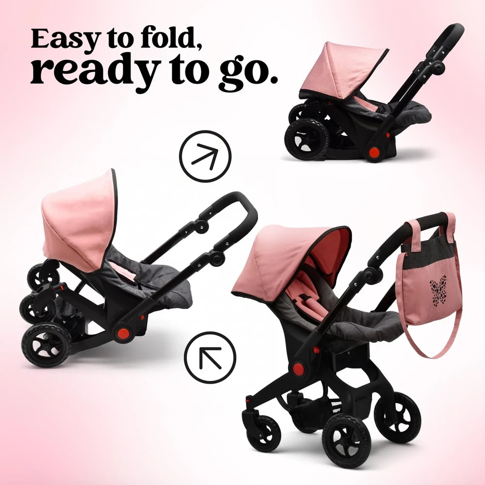 Convertible Travel Stroller Toddler Play Toy Car Seat Two in One Foldable Baby