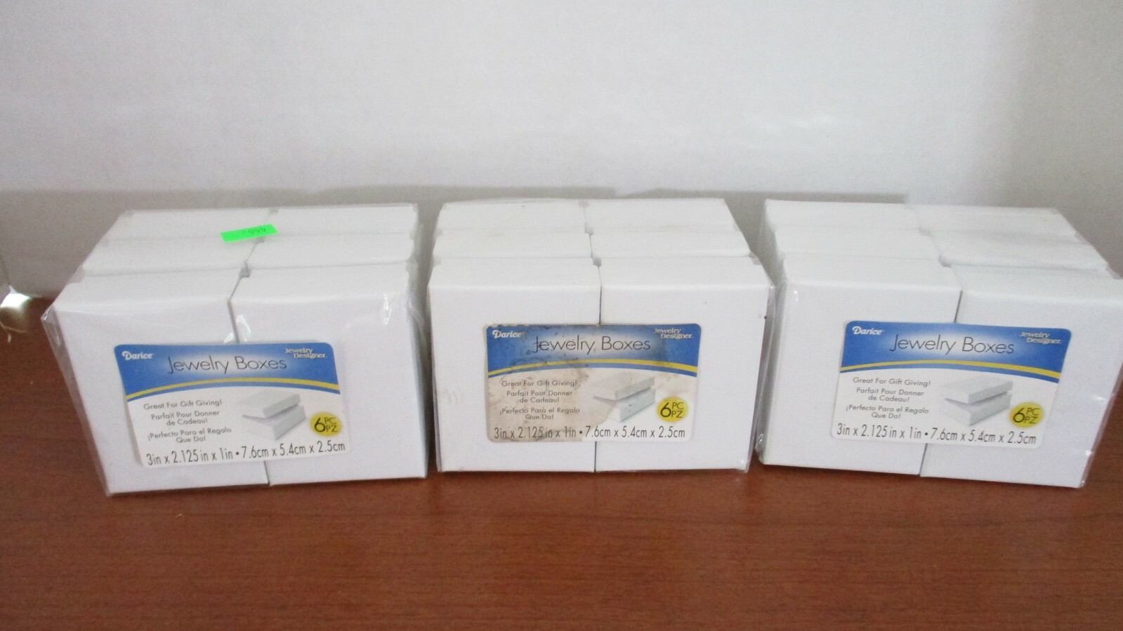 DARICE~3 Packages of White JEWELRY BOXES~Each Package Contains 6~18 TOTAL~NEW