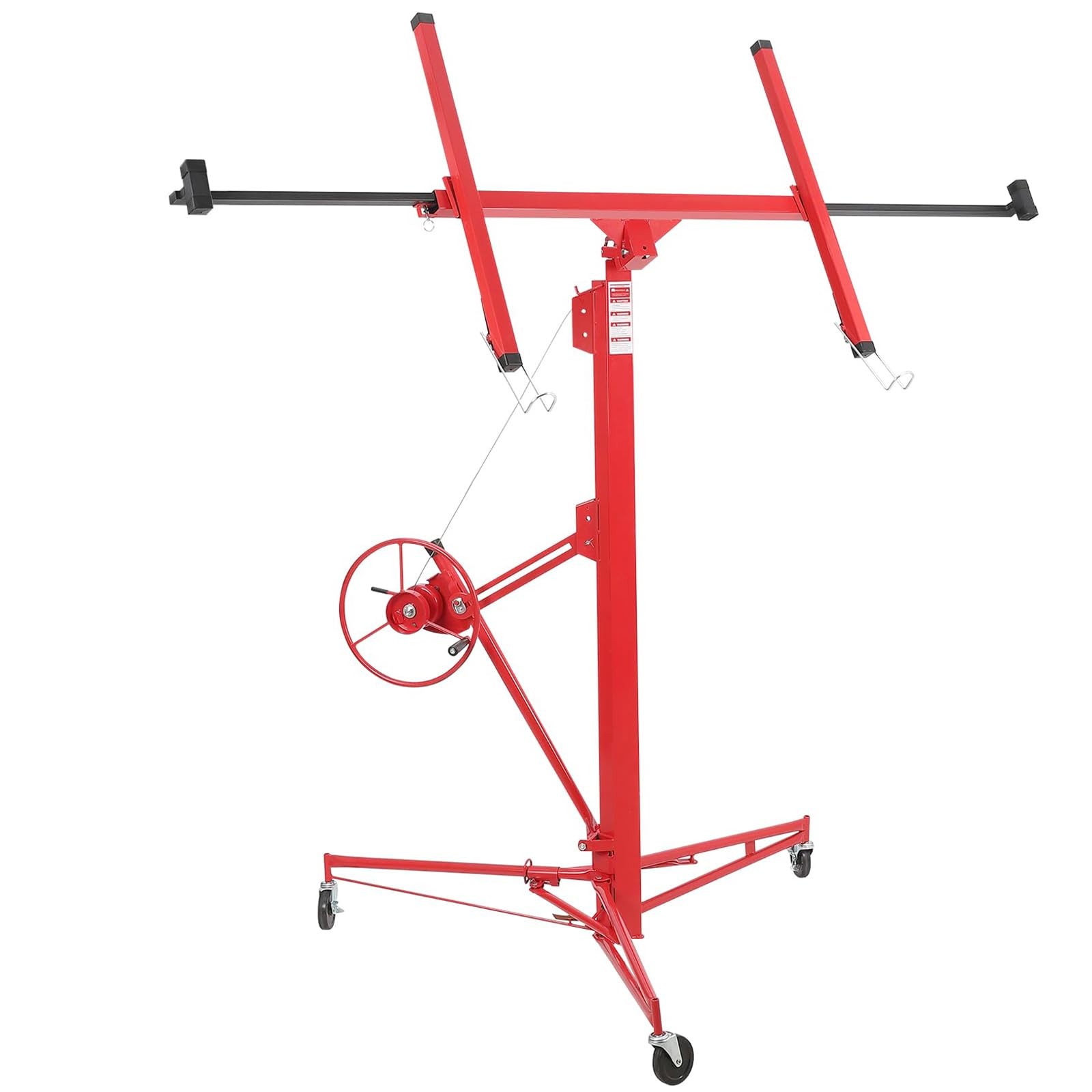 GARVEE 16ft Drywall Lift 150LB Capacity Adjustable Hoist w/Lockable Casters Red
