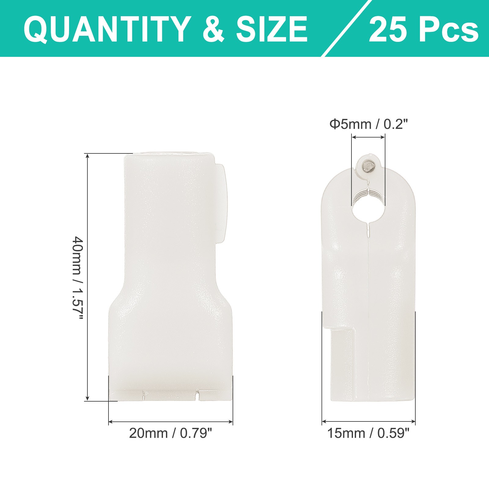 5 mm Stop Peg Lock 25 Pcs Pegboard Hooks Anti Sweep Theft Locks for Retail White