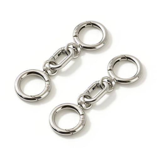 2Pcs Link Chain Strap Purse Handbag Top Handle Shoulder Straps Silver