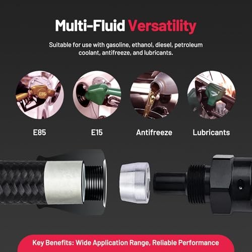 10FT 5/16" ID Fuel Line Kit 6AN Fitting Compatible with E85 Ls 6AN 10FT PTFE