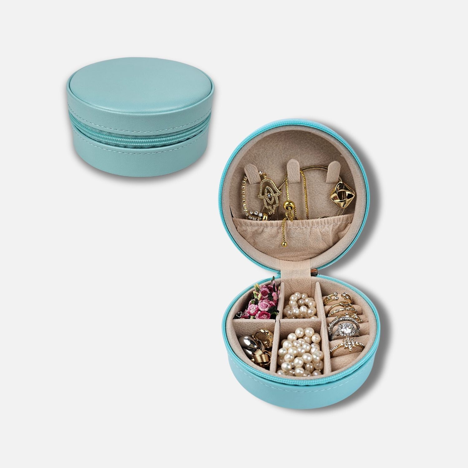 Portable Jewelry Box Travel Essential Organizer Case Necklace Ring Earring