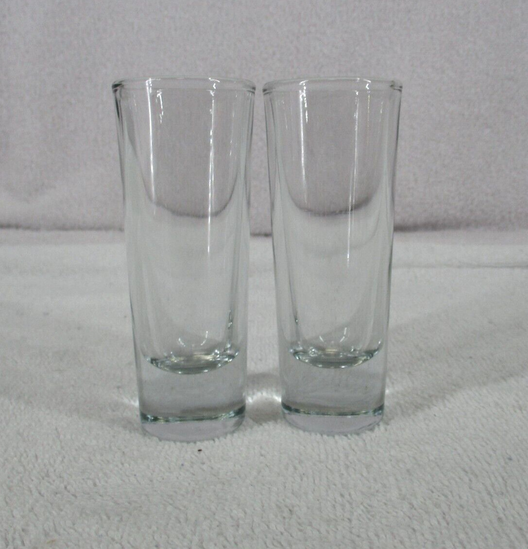 Crisa Shot Glasses Tequila Shooter Heavy Bottom Clear 4.25" Tall Set of 2