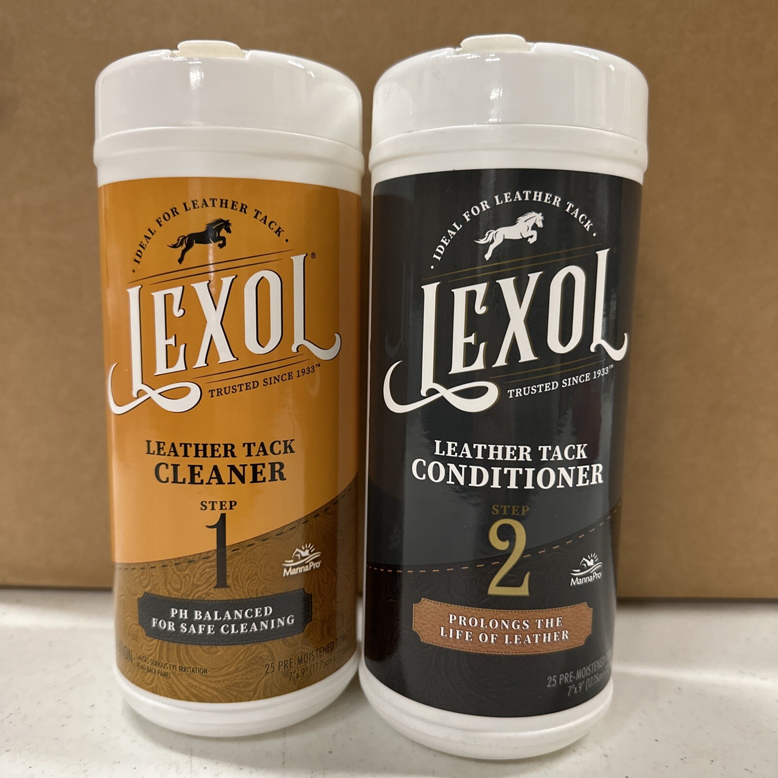 Lexol Leather Tack Cleaner & Conditioner Wipes (25) Count Each Horse Saddle Boot