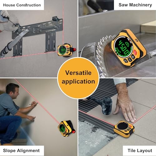 3-in-1 Multi Surface Laser Level with Digital Angle Gauge Magnetic,