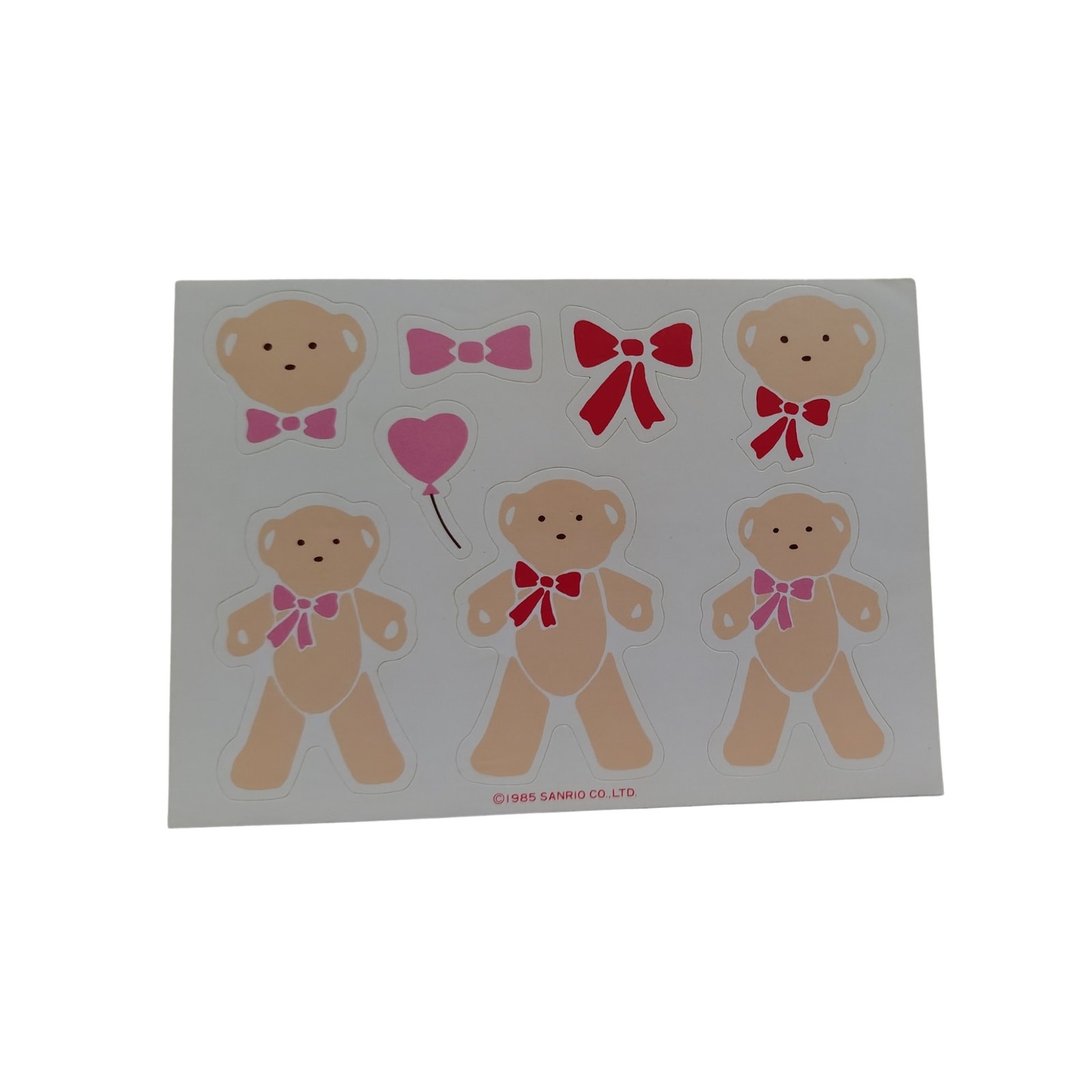 RARE 80s Country Bear Sanrio Sticker Sheet Heart Balloon 6x4 In Page 8 Stickers