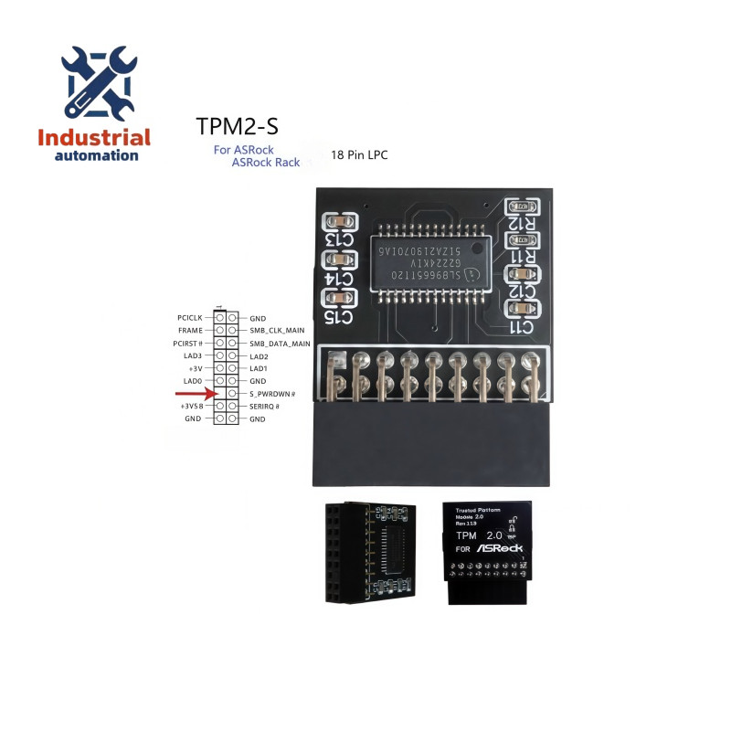 1PC NEW ASRock Rack TPM Module (18 Pin 18-1) SPI TPM 2.0 Trusted Platform